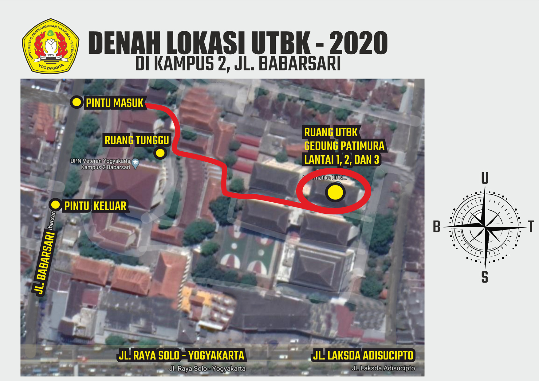 Denah Lokasi Utbk Di Kampus Upn Veteran Yogyakarta Upn Veteran Yogyakarta